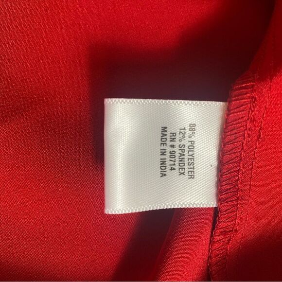 Elegant Red Women's Top Prelude XL off the shoulder ruched sleeves - Picture 8 of 10